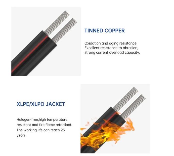 Solar Cable PV1F 2x6mm No Suntree Jembo Slocable kuka Kabel PV1-F Solar Panel 2x6mm tinned cooper With MC4 Conector