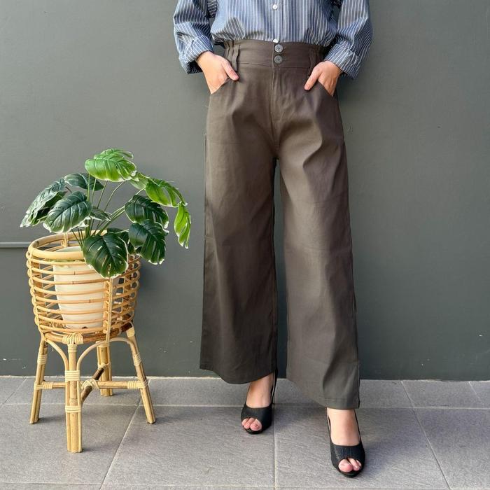Gambar Kulot Twill Cotton By Lezahrasignature | Celana Panjang Wanita Loose Formal | High Waist Pants - ABU TUA, M dari LEZAHRASIGNATURE Kota Bandung Tokopedia