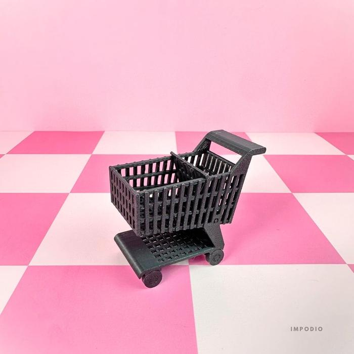Gambar IMPODIO Trolley Mini Keranjang Belanja Supermarket - Miniatur Troli Resin Props Photography - BLACK dari Impodio undefined Tokopedia