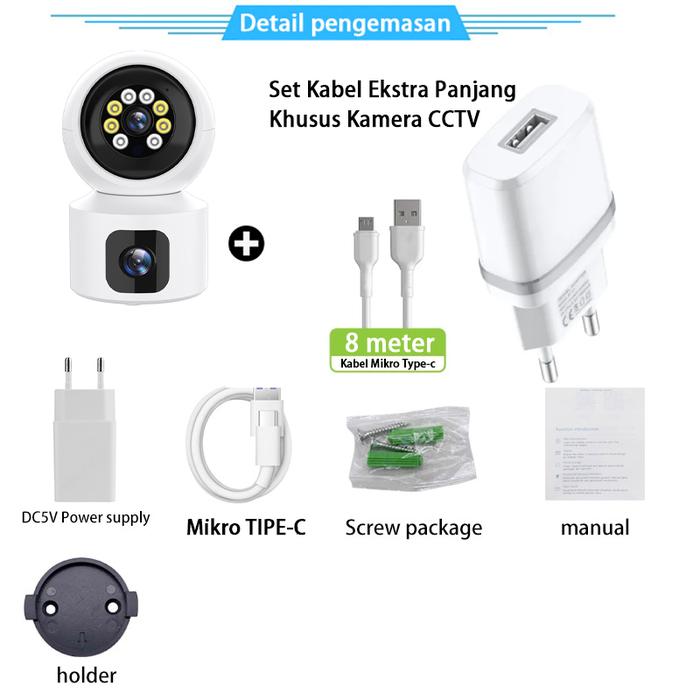 Promo V380 Pro CCTV 8MP Dual Lens CCTV Lampu WiFi IP Camera 360° PTZ ...