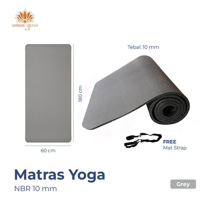 Gambar Matras Yoga/ Matras NBR Abu / Matras Senam Yoga / Matras Olahraga - Abu-abu dari Unique Yoga Indonesia undefined Tokopedia