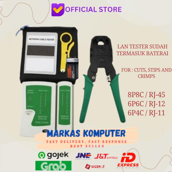 Gambar Paket Tang Crimping Tool Rj45 dan Lan Tester dari MARKAS KOMPUTER STORE undefined Tokopedia