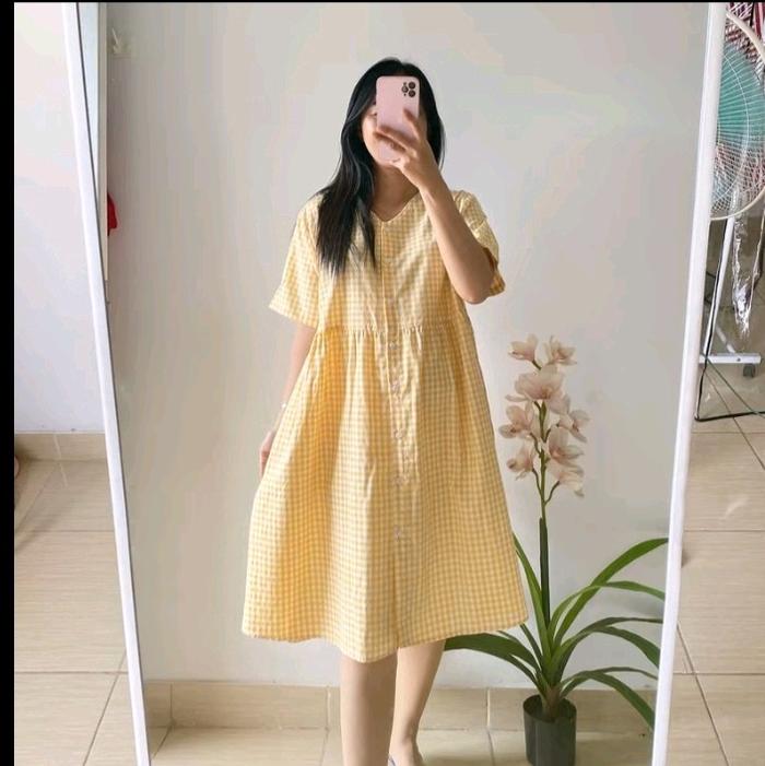 Gambar Baju Dress Wanita Katun Kotak Santai Karsya Store Terbaru Casual - Hitam, Atasan, Dewasa, Top, Midi, Panjang, Crop - xxl, hitam dari karsyastore undefined Tokopedia