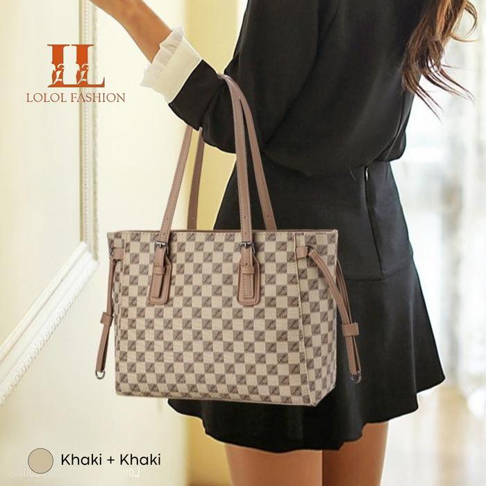 Gambar LOLO-FASHION Tas Selempang Wanita  Totebag Perempuan Tas Cewek Fashion Cantik Terbaru BARU    L-6626 - KHAKI dari LOLOL FASHION undefined Tokopedia