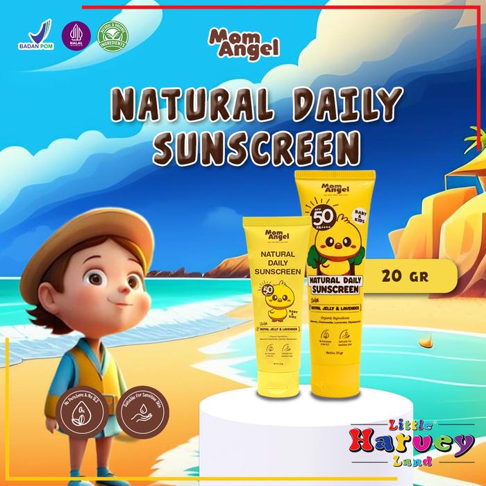 Gambar Natural Daily Sunscreen Anak & Bayi SPF 50+ PA++++ 20 10 gr | Lotion Sunblock Wajah & Badan with Lavender Royal Jelly Niacinamide untuk Kulit Sensitif Anak Kids Shield 3 in 1 Extra Skin Protector - 20 gr dari Little Harvey Land undefined Tokopedia