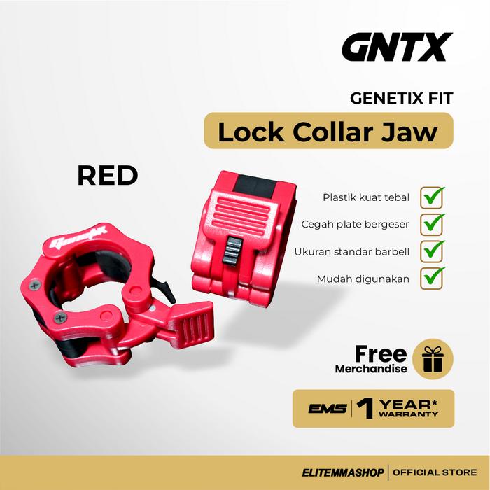 Gambar GENETIX FIT Lock Collar Jaw Merah (Sepasang) - Pengunci Plate Barbell Aman dan Mudah Digunakan - Alat Fitness - Merah dari ELITE MMA SHOP undefined Tokopedia