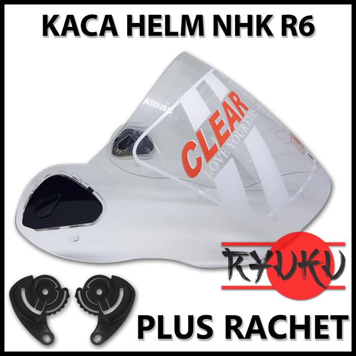 Gambar Kaca Helm NHK R6 Plus Rachet - Clear/Bening dari Ryuku Store_NEW undefined Tokopedia