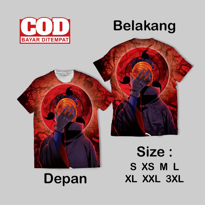 Gambar Kaos Fullprint Gambar akatsuki Keren | Kaos AOP villain akatsuki Depan Belakang - Akatsuki Tobi DB, S dari Yutan Distro_NEW undefined Tokopedia