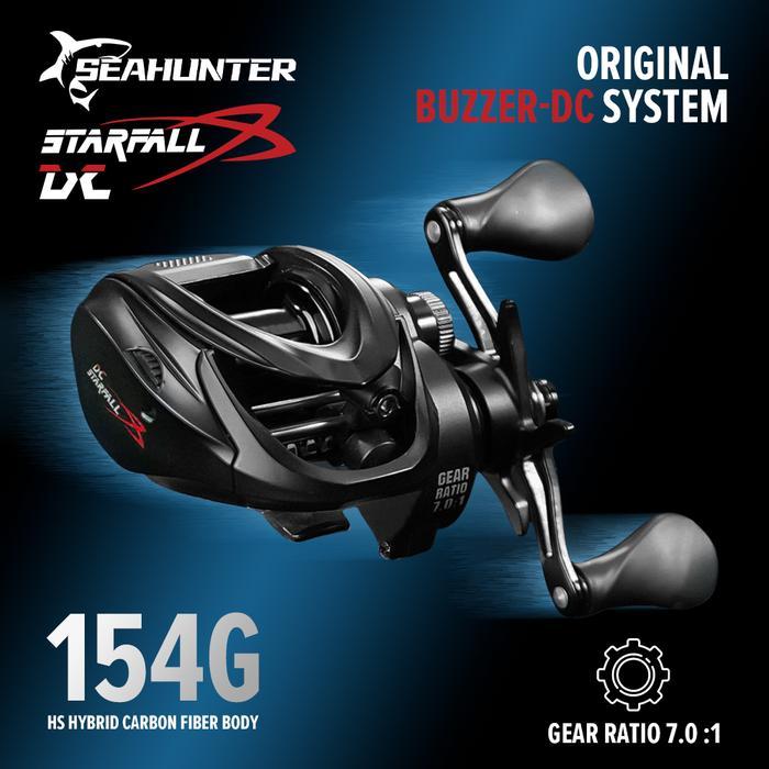 Gambar SEAHUNTER Starfall DC Reel Pancing Baitcasting Buzzer Digital Control System dengan Rasio Gigi 7.0:1, Bahan Serat Karbon, Tarikan Maksimum 5kg, Gulungan Pancing Baitcasting Mikro Segar Gulungan Pancing Air Asin 154g - Kiri dari FISHOR STORE undefined Tokopedia