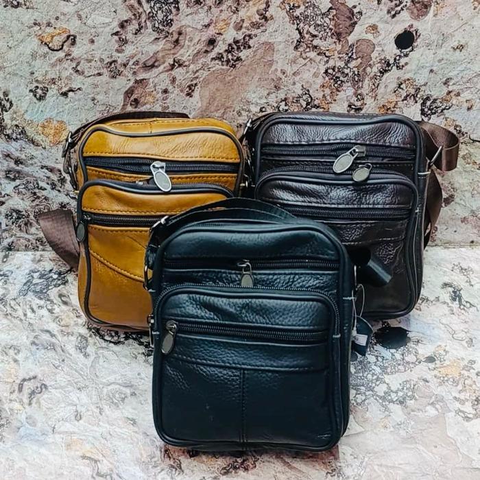 Gambar TAS SELEMPANG PRIA BISA PINGGANG KULIT AZADO TA574B7 IMPORT PREMIUM BAG SLING COWOK MURAH KEKINIAN COKLAT KEREN LAKI FASHION SIMPLE Laki-laki - Hitam dari Tk.BoTe undefined Tokopedia
