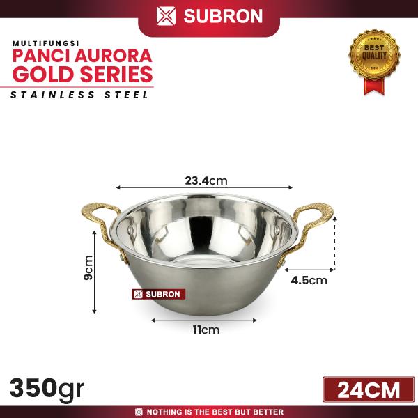Gambar EXCLUSIVE MBARINIY - SUBRON Panci Sup Stainless 20cm 24cm 26cm 28cm 30cm Aurora Gold Series Serbaguna Emas Tinggi Tebal Premium Estetik Sayur Asem Soup Daging Ayam Ramen Mie Noodle Zupa-zupa - 24CM dari SUBRON KITCHENWARE Kab. Bandung Tokopedia