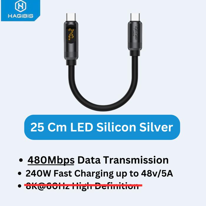 Hagibis USB4 Data Cable 40Gbps USB C To Type C Short Cable PD 240W 8K 60Hz For Thunderbolt 3/4 IPhone 15 Pro Max SSD Power Bank - View #6