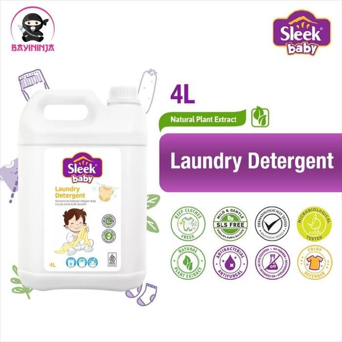 Gambar Sleek Baby Sabun Cuci Baju Bayi Jerigen 4 Liter – Cocok Untuk Kulit Bayi Sensitif dari Andromedaa only undefined Tokopedia