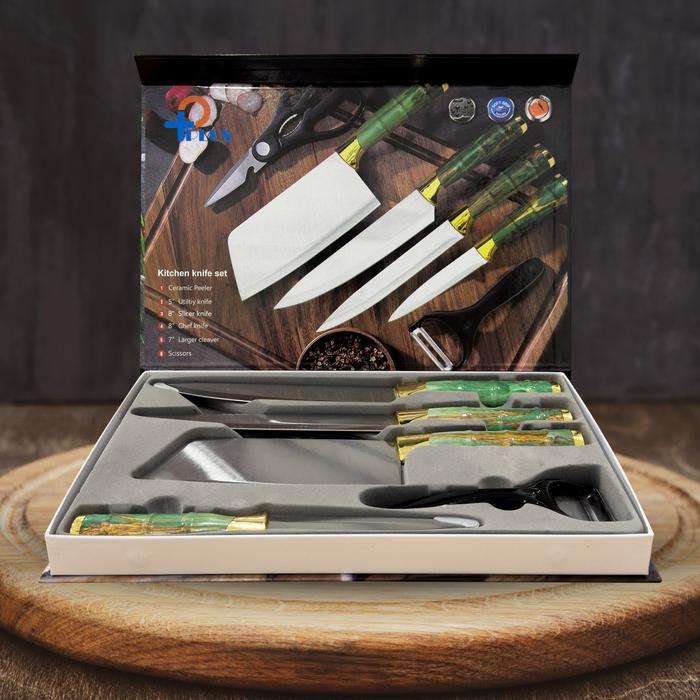 Gambar Kitchen knife Set Bambu 6in1 ramadhan package mewah Pisau Dapur Set isi 6 pcs Kitchen Knife Set Tidak Lengket Pisau Dapur Set 6 in 1 Bahan Stainless Steel dengan corak  bambu Kitchenware - Kitchen knife set dari QINGShop_NEW undefined Tokopedia