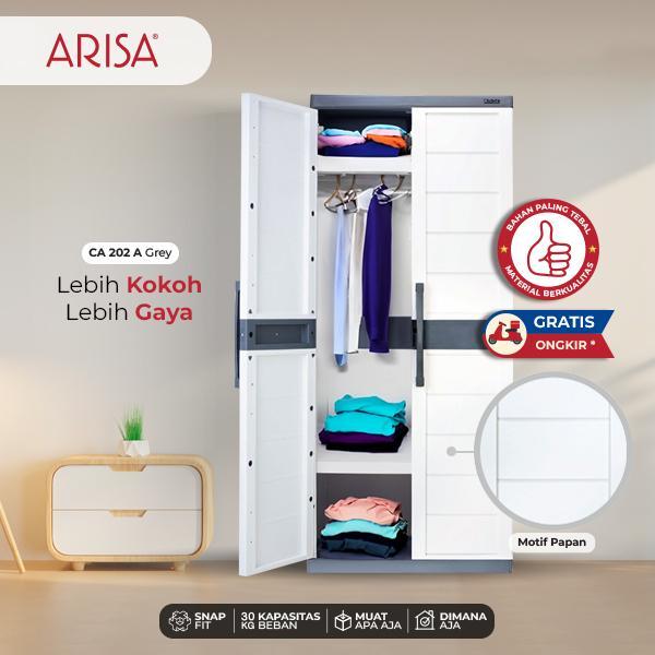 Gambar Lemari Pakaian Plastik Minimalis Dua Pintu Arisa CA202A - GREY dari Arisa Store ID undefined Tokopedia