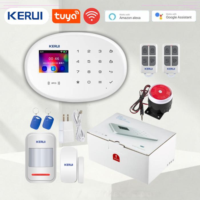 Gambar KERUI Alarm Sirine W20 GSM WiFi RFID Sistem Keamanan Rumah Sensor Anti Maling -  Paket Standar dari KERUI Official Store Kab. Bekasi Tokopedia