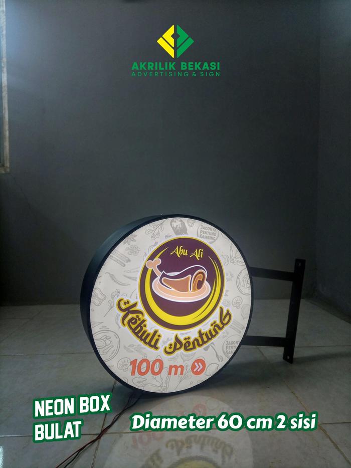 Gambar Neon box 60cm 2 sisi | neon box bulat 60cm murah dari Akrilik Bekasi_NEW undefined Tokopedia