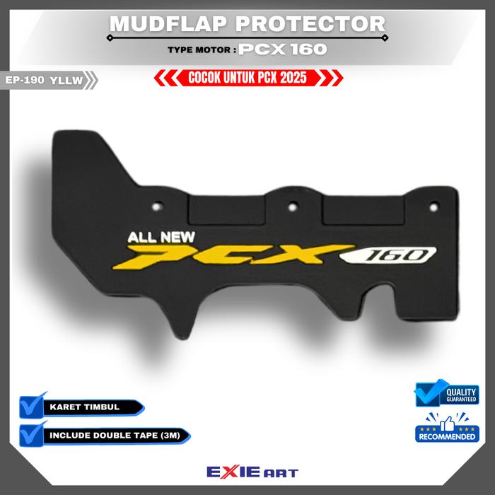 Gambar Mudflap Honda PCX 160 RoadSync 2025 Body Protector Cover Penahan Lumpur Exie Art - YELLOW dari EXIE ART RACING undefined Tokopedia