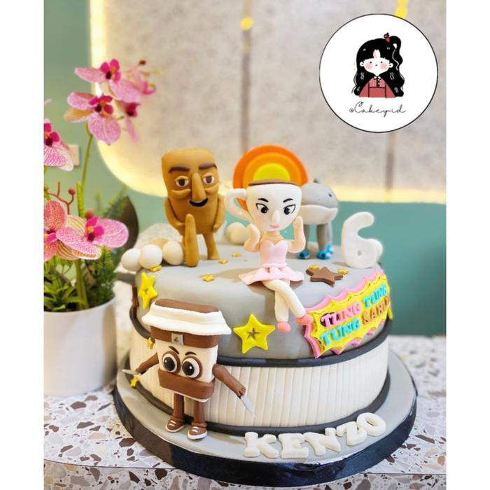 Gambar Kue Ulang Tahun Karakter Tung Tung Sahur - Butter, 24cm dari @Cakey.id undefined Tokopedia