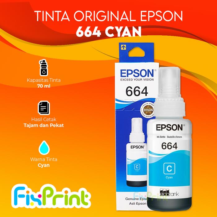 Gambar Tinta Epson 664 T664 Original Ink Refill Printer L110 L120 L130 L210 - Biru dari FixPrint Jakarta undefined Tokopedia