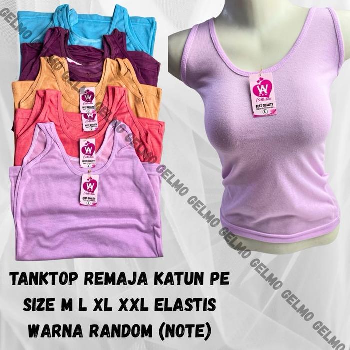 Gambar 3 tangtop tanktop tengtop tank top kaos dalam singlet Gym olahraga perempuan wanita cewek dewasa remaja size M L XL ukuran polos murah you can see tali besar agnes slim fit soft spandex katun rayon elastis adt Nyaman Panjang Atasan Fashion - M dari gelmo undefined Tokopedia