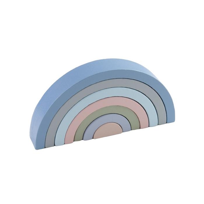 Gambar RAINBOW STACKER | Mainan montessori kayu rainbow block | Pelangi warna warni edukasi - biru(pastel) dari Babysparkling undefined Tokopedia