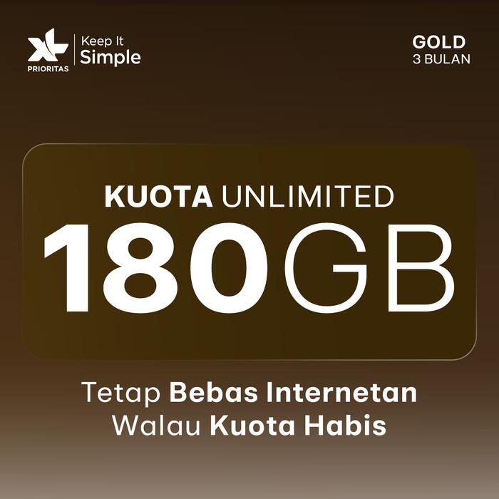 Gambar Kartu Perdana XL PRIORITAS Gold Unlimited FUP 60GB/bln - 3 Bulan dari XL PRIORITAS_NEW undefined Tokopedia