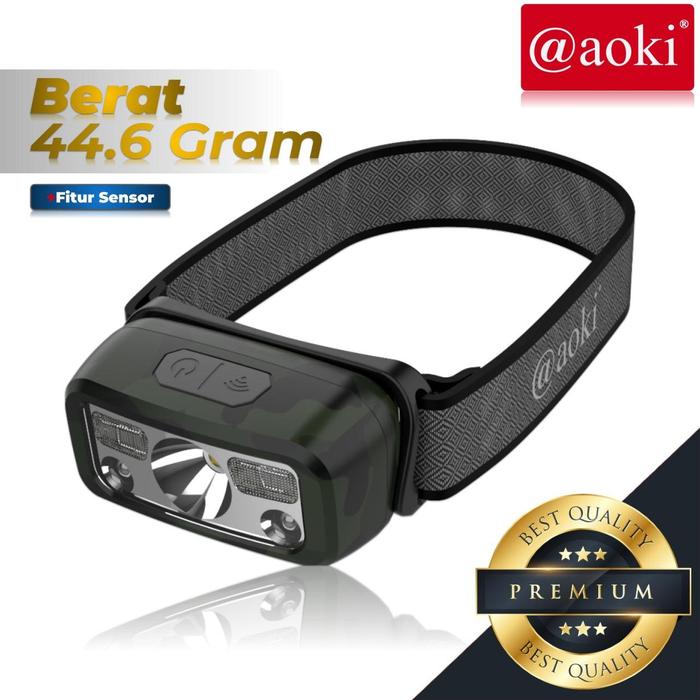 Gambar SENTER KEPALA AOKI AK-3503G MODE SENSOR - CAHAYA TERANG - 7 MODE CAHAYA - CHARGER USB TYPE C - AOKI AK-3503G - CAHAYA PUTIH dari mobileshop undefined Tokopedia