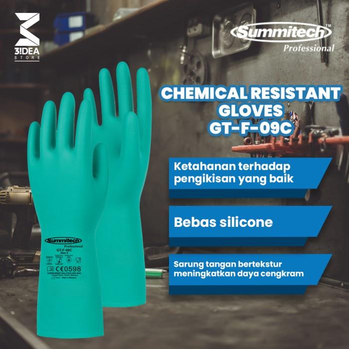 Gambar Sarung Tangan Nitrile - Summitech Chemical Resistant Gloves GT-F-09C - M dari 3Idea Store undefined Tokopedia