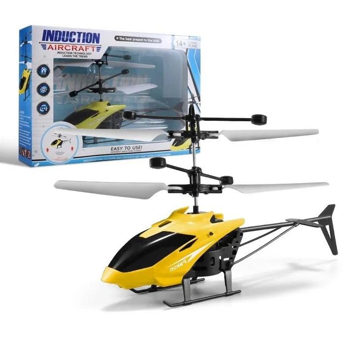 Gambar Helikopter Remote Control Mainan Pesawat Terbang Mini Mainan Anak Rechargeable Dengan Lampu LED，Helicopter Toy Remote Kontrol - kuning-Tidak ada pengontro dari RosToyStore undefined Tokopedia