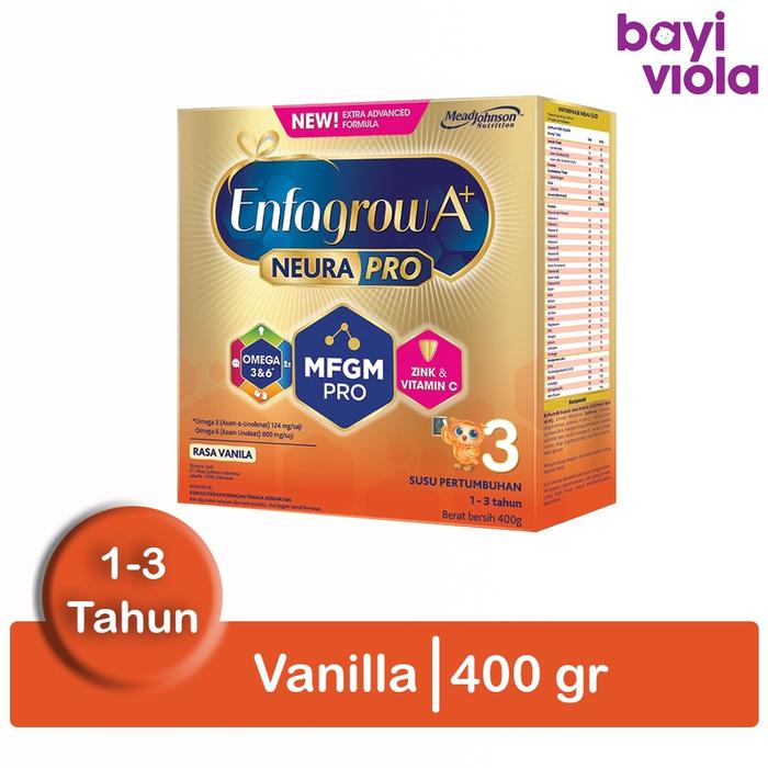 Gambar Enfagrow 3 A+3 A3 Vanila 400 gram 400gr Vanilla Susu Formula Bayi Anak Termasuk Packing Bubble+Dus dari Bayi Viola undefined Tokopedia