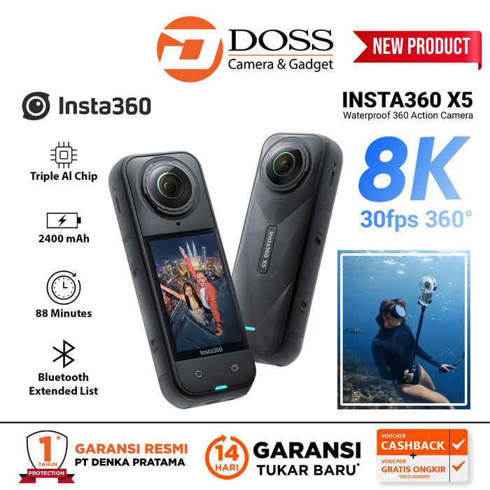 Gambar Insta360 X5 8K 360 Action Camera Insta 360 ONE X5 Action Cam - Standard Bundle dari DOSS Camera & Gadget undefined Tokopedia