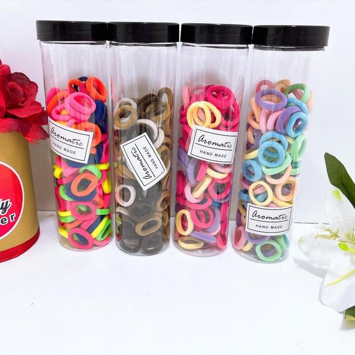 Gambar Ikat rambut elastis kecil botol besar kecil 6 pcs warna warni - Besar dari Primer Grosir undefined Tokopedia