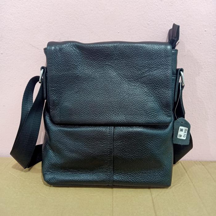 Gambar Tas Selempang Pria Bahan Kulit Premium Tas Bahu Kasual Flip Sling Bag Cowok Import - 8870, hitam dari JY Store20 undefined Tokopedia