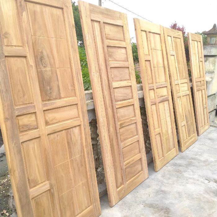 Gambar pintu minimalis bahan kayu jatii dari jayus mebel 01 undefined Tokopedia