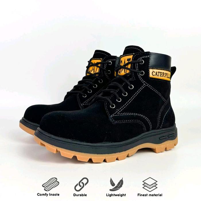 Gambar Sepatu Safety Boots Caterpillar Argon MBC Sepatu Kerja Sepatu Proyek Ujung Besi Shoes Pria Pria Casual model 1 - Hitam, 39 dari Aymaxx.Storee undefined Tokopedia