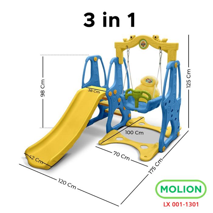Gambar Mainan Prosotan Ayunan Anak Seluncuran Bahan Plastik HDPE 5in1 & 3in1 Swing Slide 001-M1301 - M1301 BIRU 3in1 dari Speedsindonesia Kota Surabaya Tokopedia