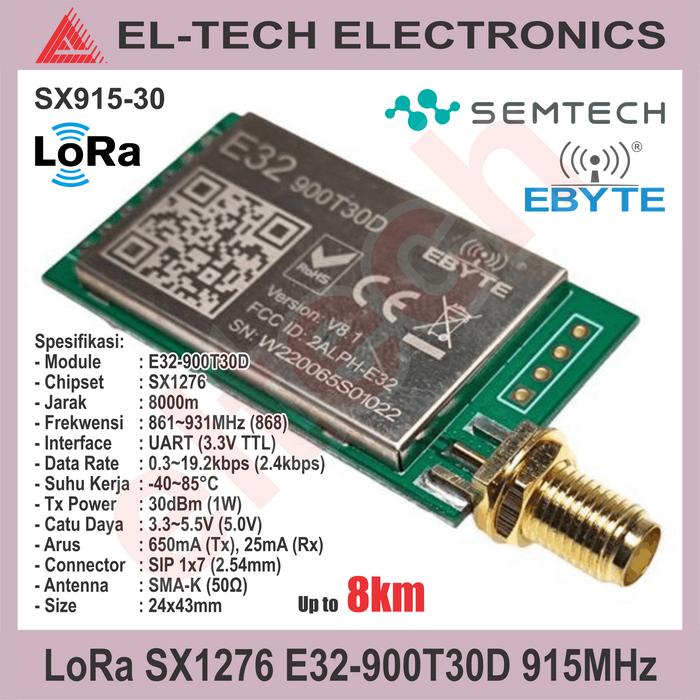 Jual LoRa Long Range Wireless LoRawan Module 433MHz 868MHz 915MHz 433 ...