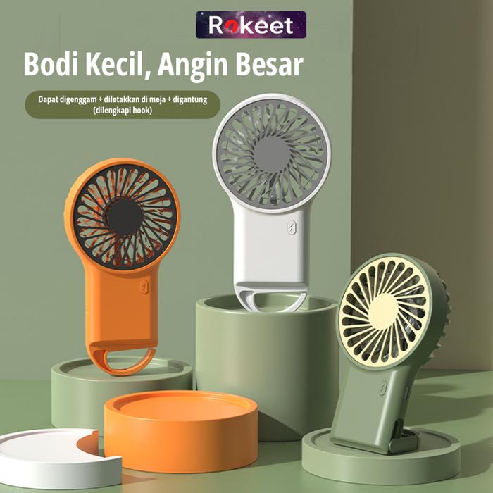 Gambar Rokeet Kipas Angin Travel Mini Fan Exquisite Portable Handheld Rechargeable - Hijau dari Rokeet Shop undefined Tokopedia