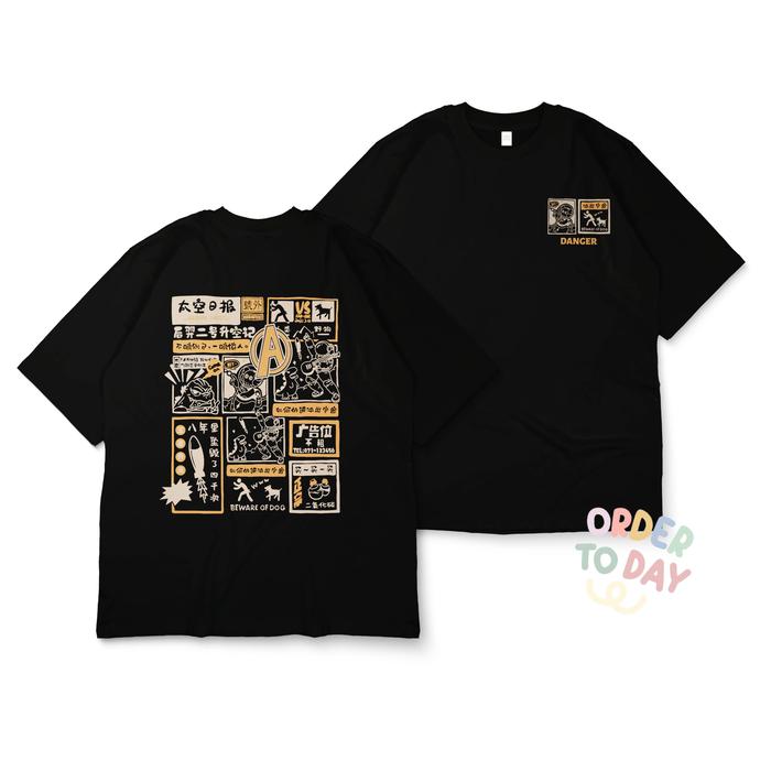 Gambar Order To Day T-shirt Oversize Kaws Danger Kaos Pria Wanita Hitam Putih Navy Pink Abu - Hitam, M dari OTDStore undefined Tokopedia
