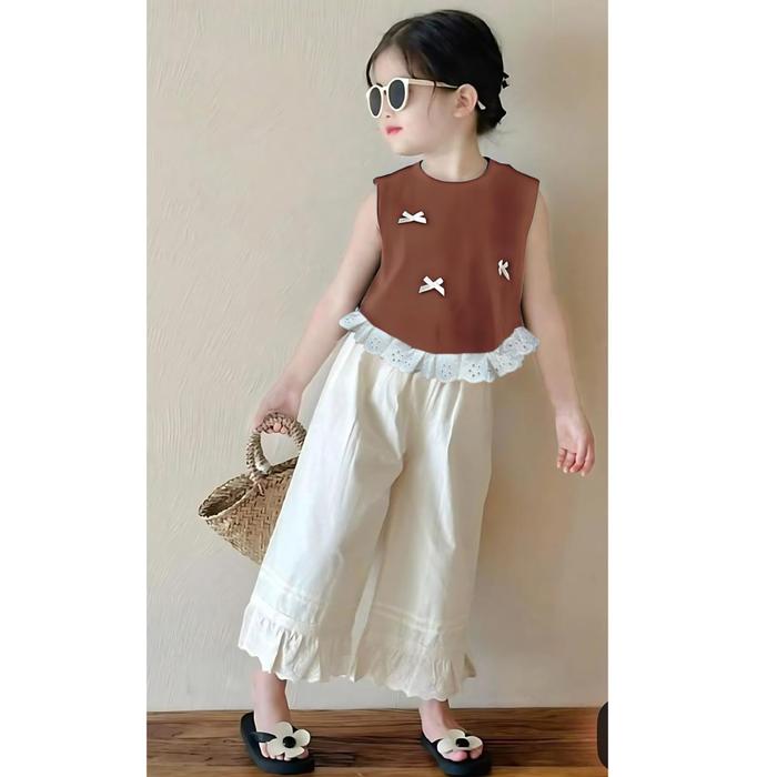 Gambar set ootd anak perempuan 1-5 tahun - setelan gemoy anak perempuan - one set baju anak fashion korean style terbaru - parsel Katun Bayi Cewek - Cokelat Set Pita, 1-2 tahun dari OLAKU.SHOP undefined Tokopedia