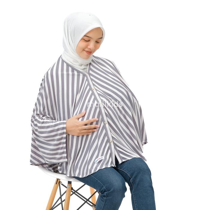 Gambar Malilkids Nursing Cover 2in1 Stripe Series - Apron Penutup Menyusui - Ash Gray dari Malilkids Shop undefined Tokopedia