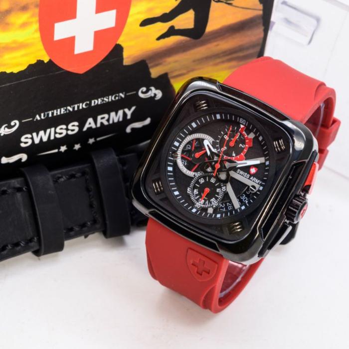 Gambar { COD } paket box exclusive + tali kulit || jam tangan pria / laki-laki armys expedition kotak spring sudut chronograph HB-3108URR rubber diameter 4,7cm - MERAH dari DAN HOME STORE undefined Tokopedia