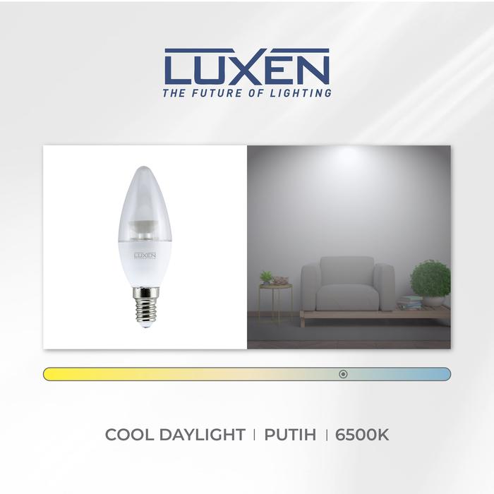 Gambar LUXEN LAMPU LED CANDLE CRYSTAL 5 Watt Fitting E14 Cahaya Putih dan Kuning - Putih dari Luxen Indonesia_NEW undefined Tokopedia