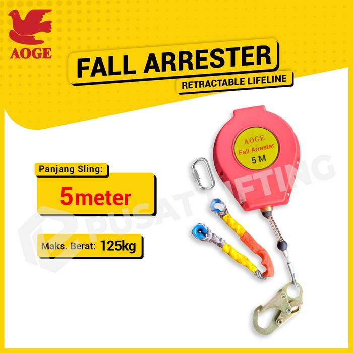 Gambar Fall Arrester 5 10 15 20 40 Meter AOGE Retractable Lifeline Safety Prevention - 5 dari Pusat Lifting undefined Tokopedia