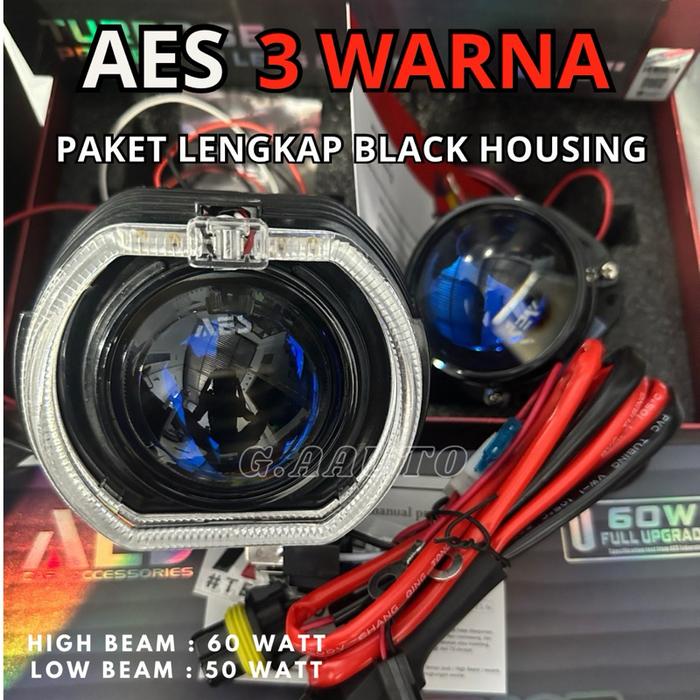 Gambar PAKET LAMPU UTAMA BILED PROJEKTOR EXPERIENCE 3 WARNA 2.5 INCH AES ALL WEATHER Biled Mobil Motor - SHROUD HITAM, RGB dari G.A Auto undefined Tokopedia