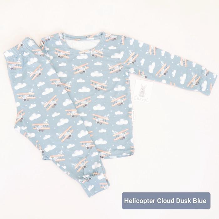 Gambar Carrol n Barrol Long Sleeve Pajamas - Piyama Anak - Piyama Tangan Panjang Tencel - Piyama Panjang Anak - Cloud Dusk Blue, 1-2 Years dari Carrol Baby undefined Tokopedia