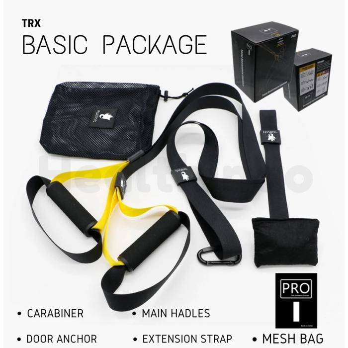 Gambar TRX PRO Home Workout Suspension Trainer Straps Hanging Pull Rope Portable Stretching Fitness Gym - BASIC YELLOW dari ELITE SHOP99 undefined Tokopedia
