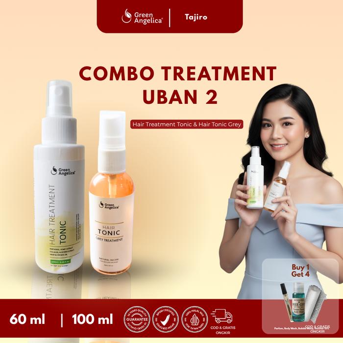Gambar Green Angelica Paket Combo Uban 2 – Hair Treatment Tonic 100ml & Hair Tonic Grey 60ml | Atasi Uban, Rambut Rontok & Botak Secara Alami dari Tajiroo undefined Tokopedia