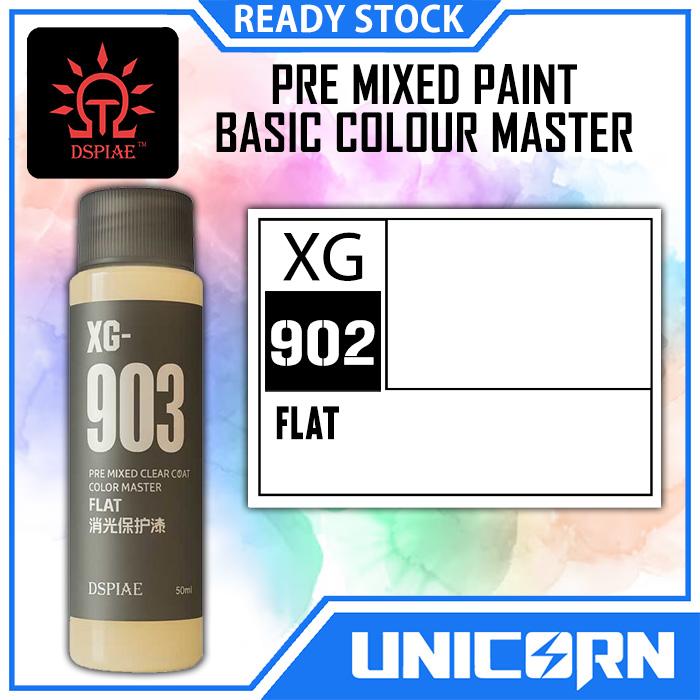 Gambar DSPIAE Top Coat Clear [Semi Gloss Flat Mat] Wash Free Airbrush [PT-AB] Pre-Mixed Acrylic Paint 50ML Pre-Thinned Water Based Cat Airbrush Gundam Model Kit XG 901-902-903 - Clear Coat (Flat) XG903 dari Unicorn Toys undefined Tokopedia